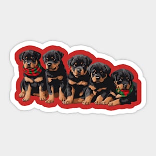 Merry Chrismutts Christmas Holiday Puppies Sticker